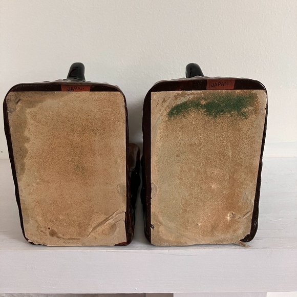 Vintage Black Poodle Bookends 1950's - MCM Kitsch High Gloss Poodles - Picture 6 of 14